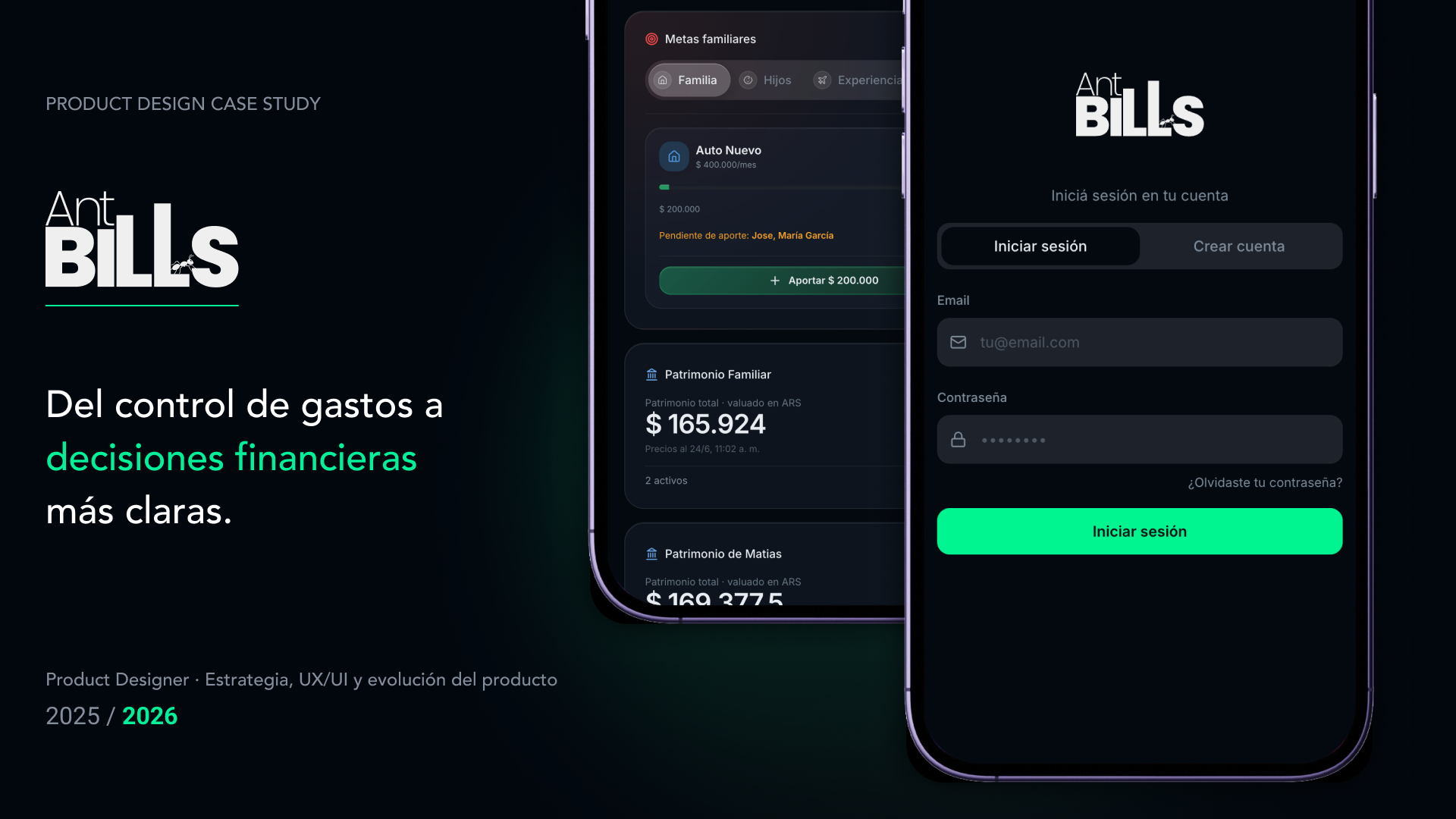 AntBills: plataforma de finanzas familiares para decisiones futuras · Página 01 — Portada