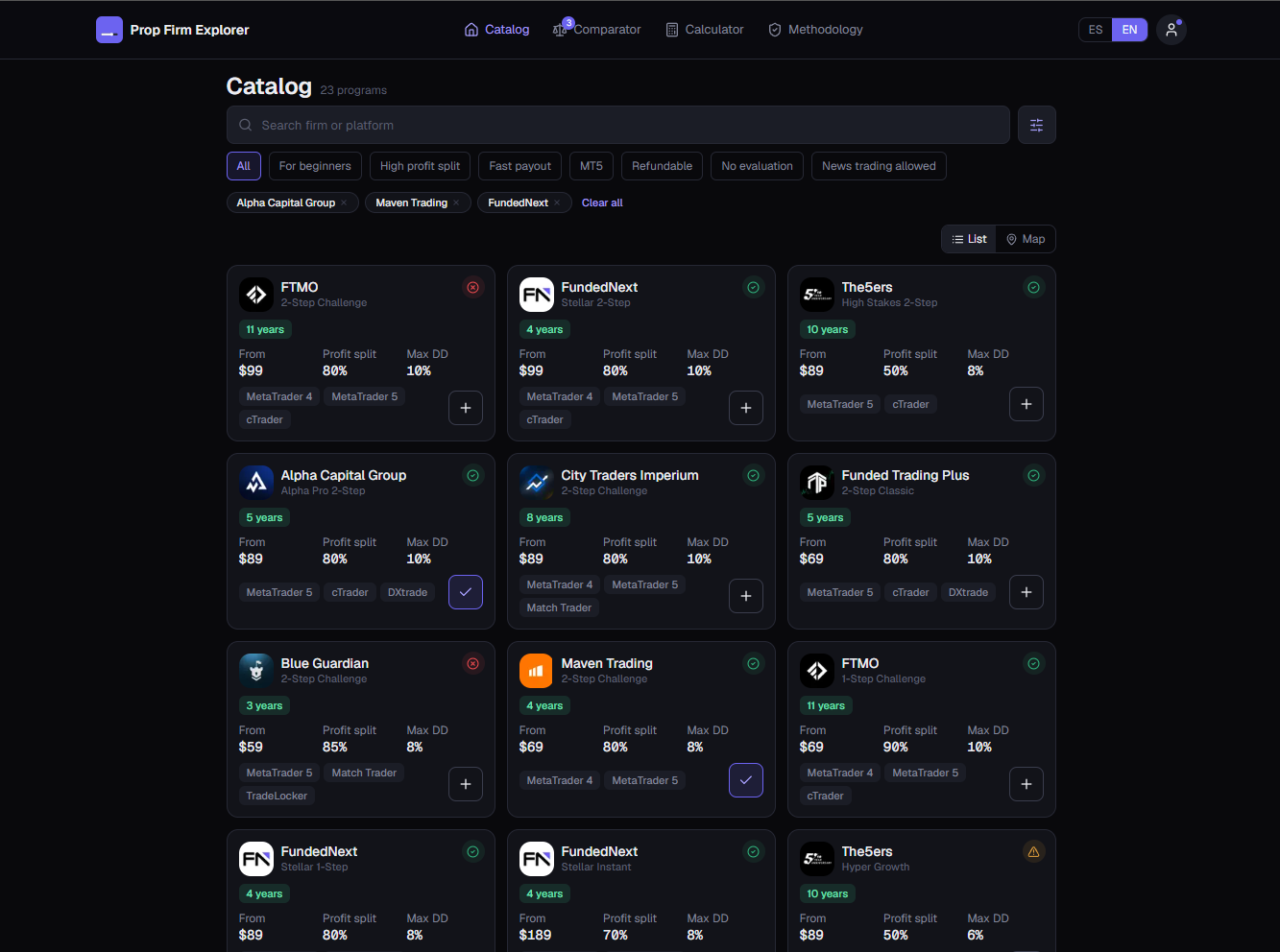 Prop Firm Explorer · Propfirm3