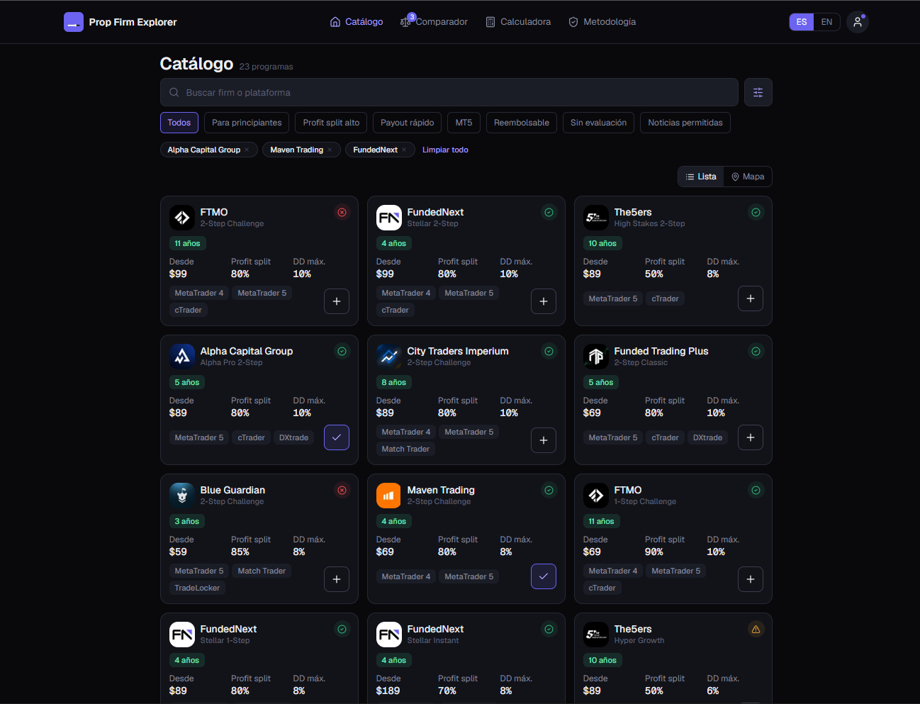 Prop Firm Explorer · Propfirm1